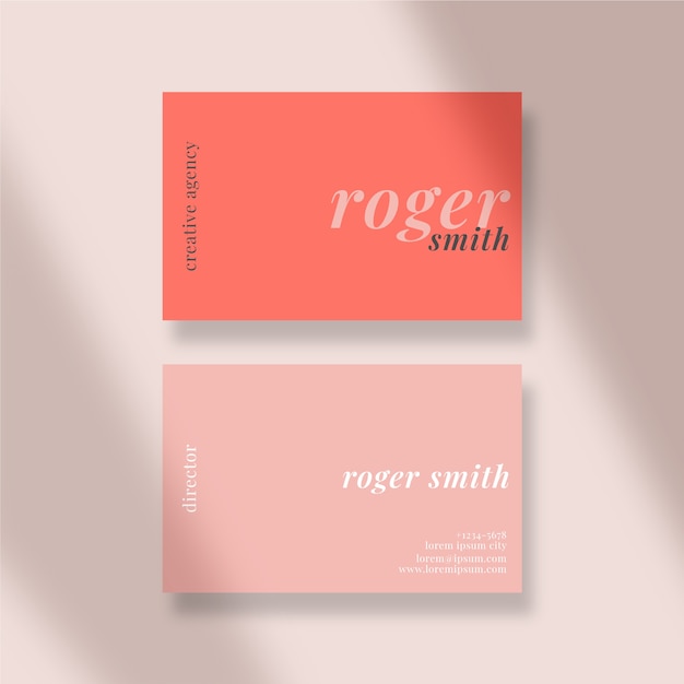 Free vector flat minimal horizontal double-sided business card template