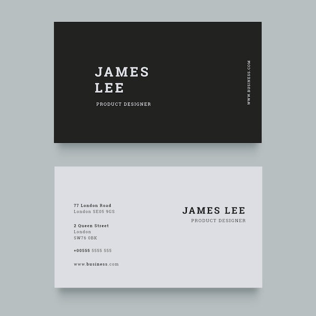 Flat minimal horizontal double-sided business card template