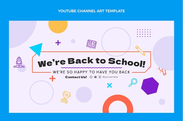 Flat minimal international school youtube channel art