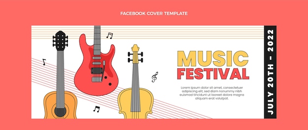 Flat minimal music festival facebook cover