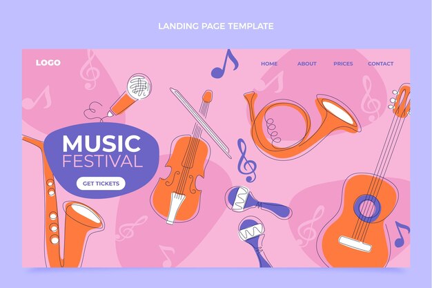 Flat minimal music festival landing page