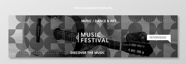 Flat minimal music festival twitch banner