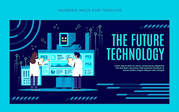 Flat minimal technology facebook post