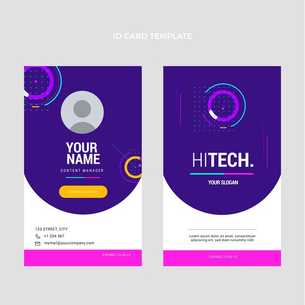 Flat minimal technology id card