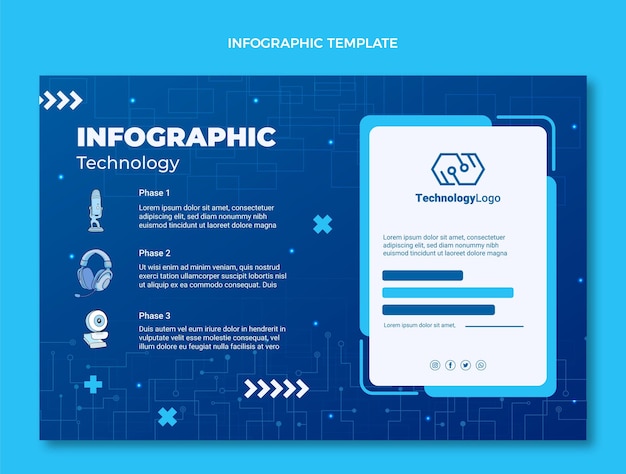 Flat minimal technology infographic