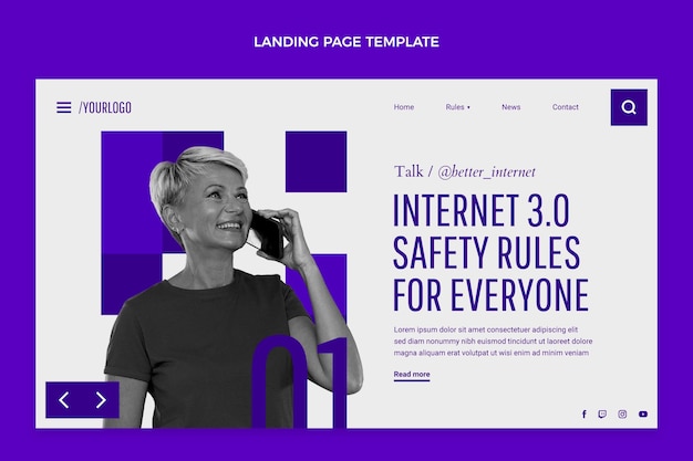 Free Vector flat minimal technology landing page