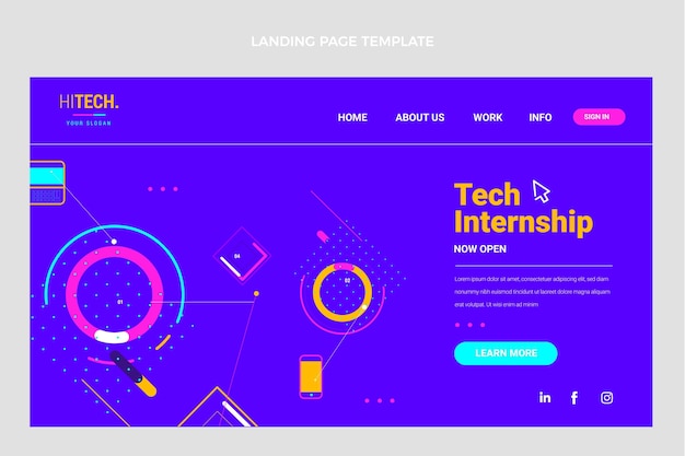 Flat minimal technology landing page