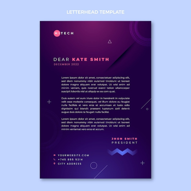 Flat minimal technology letterhead