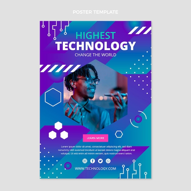 Flat minimal technology poster