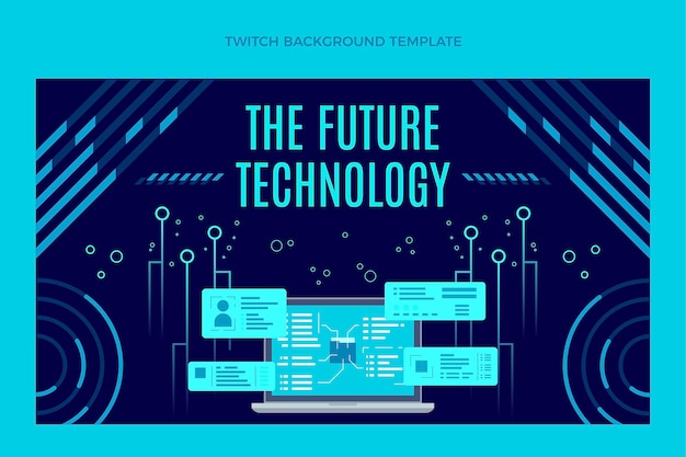 Free Vector flat minimal technology twitch background