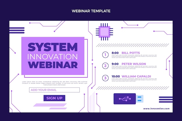 Flat minimal technology webinar template