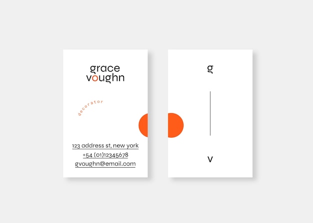 Flat minimal vertical business card template