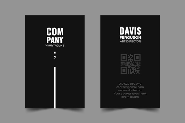 Flat minimal vertical business card template