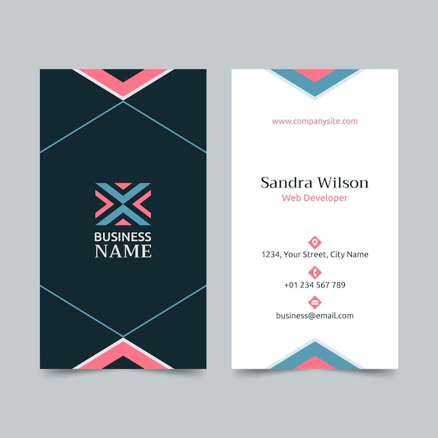 Free Vector flat minimal vertical business card template