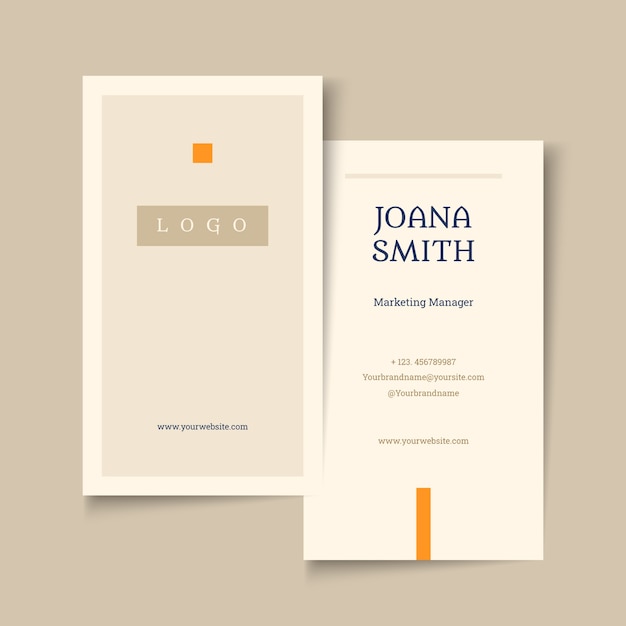 Flat minimal vertical double-sided business card template