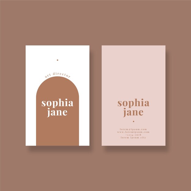 Flat minimal vertical double-sided business card template