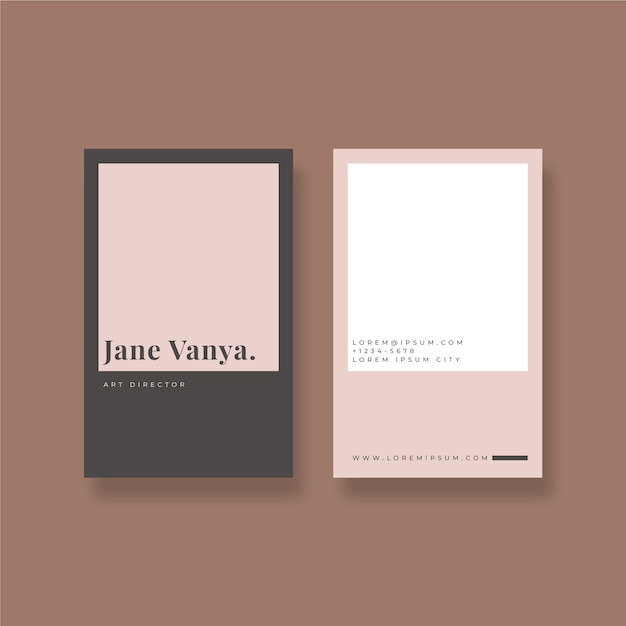 Free vector flat minimal vertical double-sided business card template