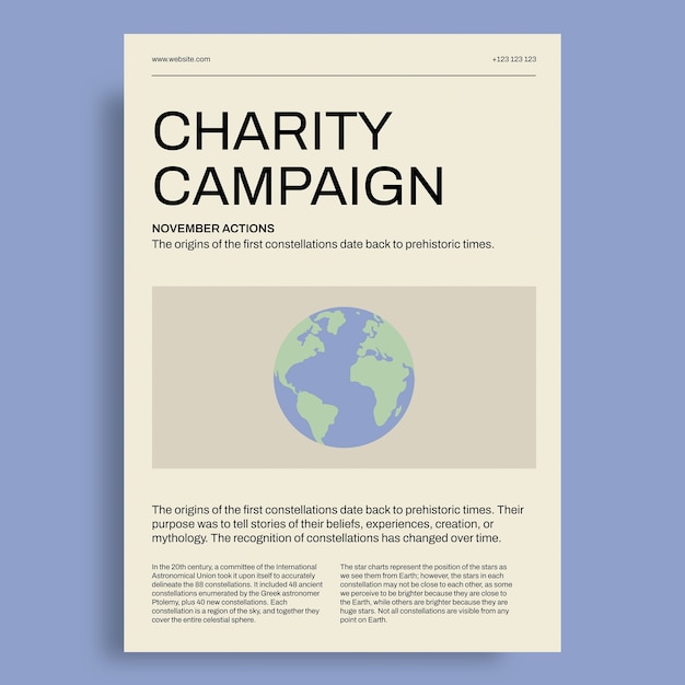 Free Vector flat minimalist charity campaign poster