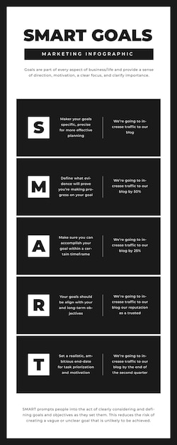 Flat minimalist smart goals marketing general infographic template