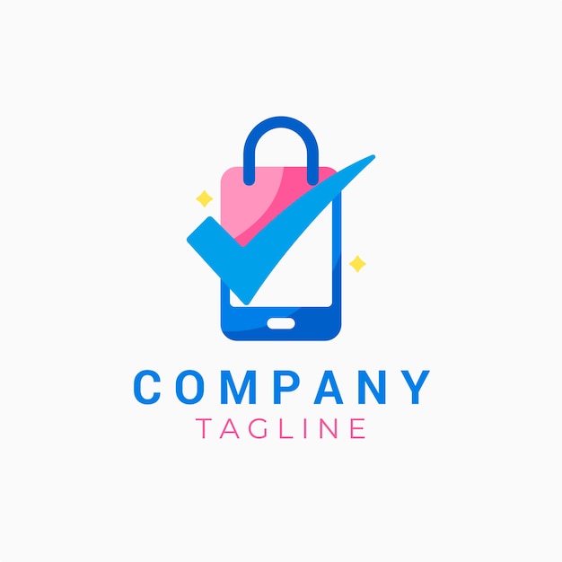 Free Vector flat mobile store logo