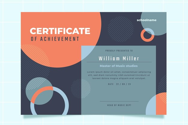 Flat modern certificate template