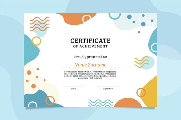 Flat modern certificate template