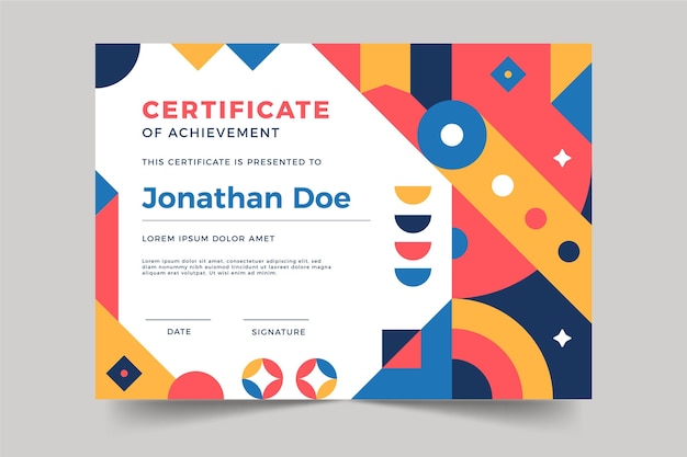 Flat modern certificate template