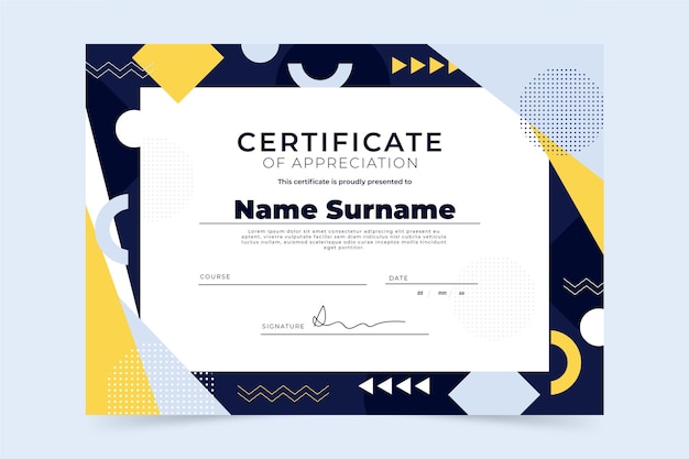 Flat modern certificate template