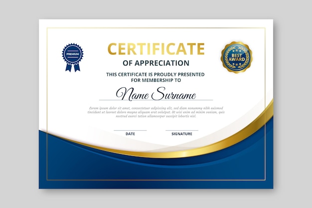 Flat modern certificate template
