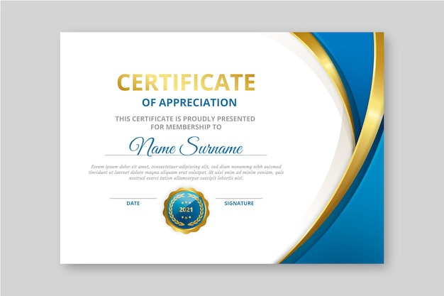 Free Vector flat modern certificate template