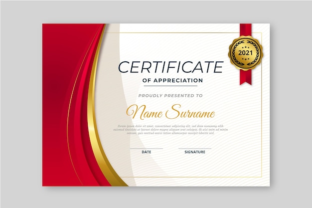 Flat modern certificate template