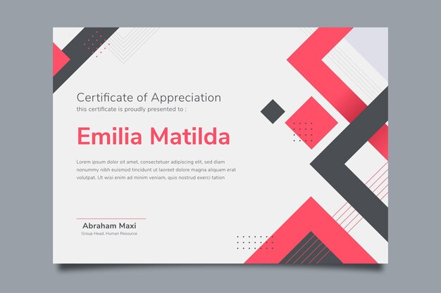 Flat modern certificate template