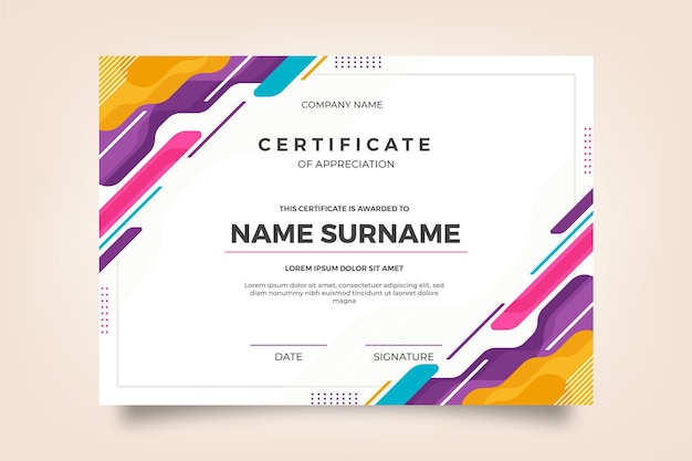 Flat modern certificate