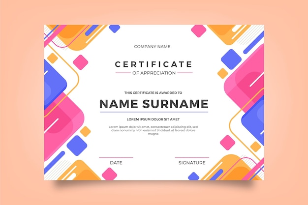 Flat modern certificate