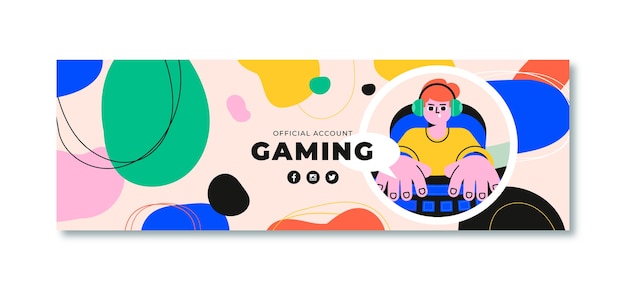 Flat modern gaming twitter header