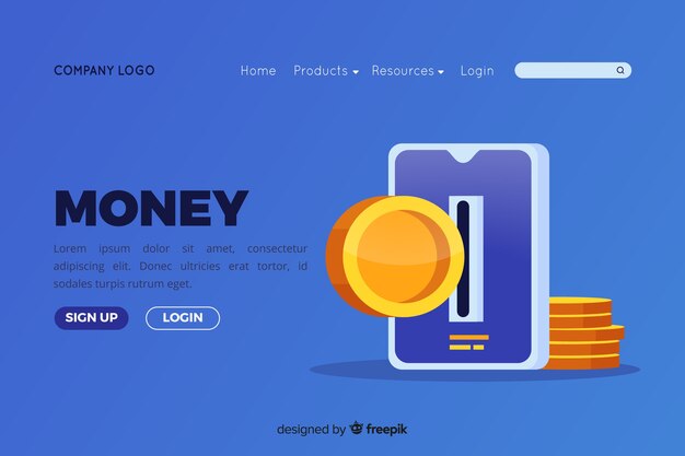 Flat money landing page