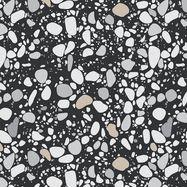 Free Vector flat monochromatic terrazzo pattern