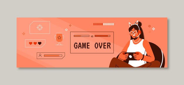 Flat monocolor gaming twitter header