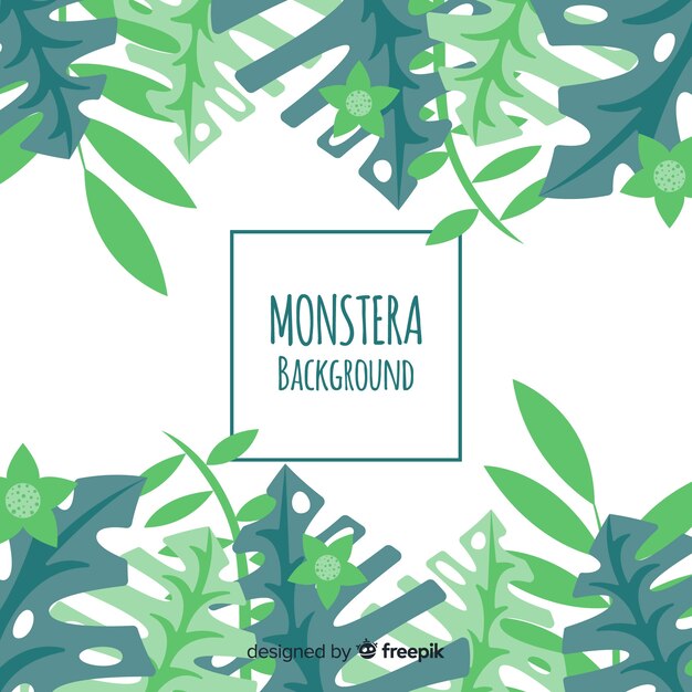 Flat monstera background