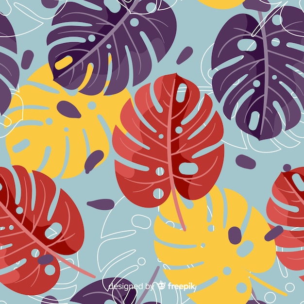 Flat monstera pattern