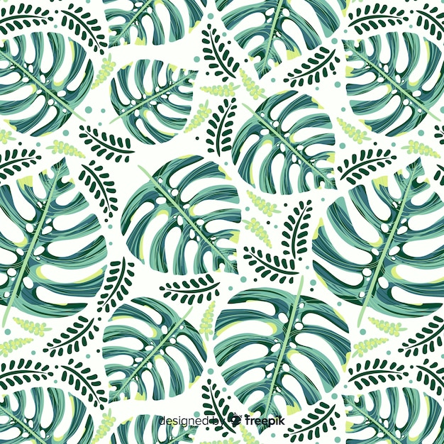 Flat monstera pattern