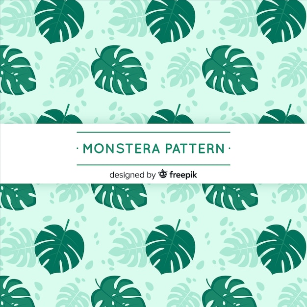 Free Vector flat monstera pattern