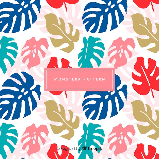 Flat monstera pattern