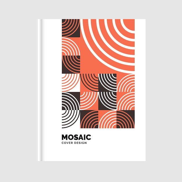 Free Vector flat mosaic book cover template