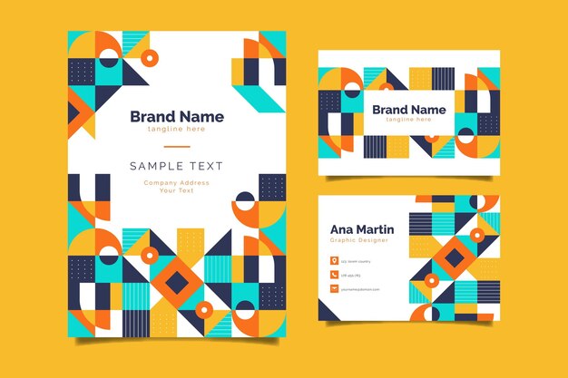 Flat mosaic brand stationery collection