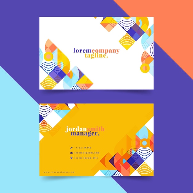 Flat mosaic business card template