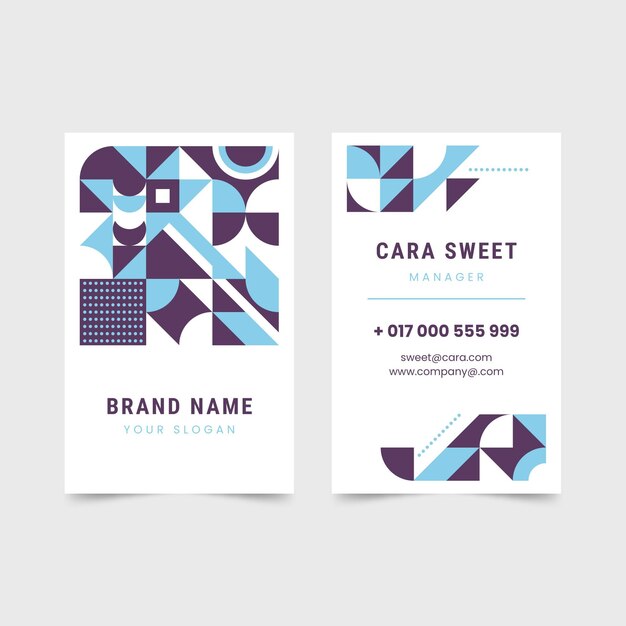 Flat mosaic business card