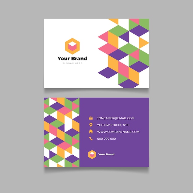 Free Vector flat mosaic business card