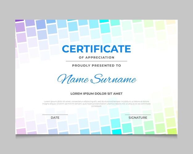 Flat mosaic certificate