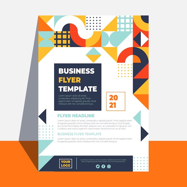 Flat mosaic flyer template